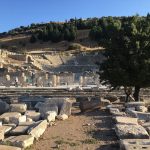 stones, steps, partial colonnade and amphitheater of ancient Ephesus