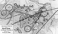 survey drawing of complex Hopewell earthwork system